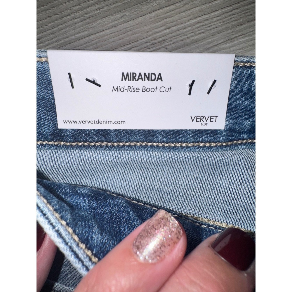 Vervet Miranda Bootcut Jeans Womens Blue Mid Rise Stretch Denim T6460 Size 28 A - Picture 7 of 8